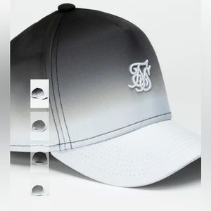 Siksilk Boys Hat Cap Black White Ombre Fade Hook & Loop Closure